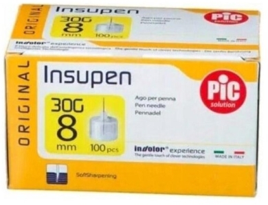 PIC Insupen Igły Do Penów 30G 8 mm 100 sztuk