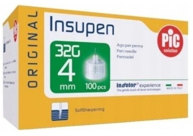 PIC Insupen Igły Do Penów 32G 4 mm 100 sztuk