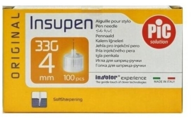 PIC Insupen Igły Do penów 33G 4 mm 100 sztuk