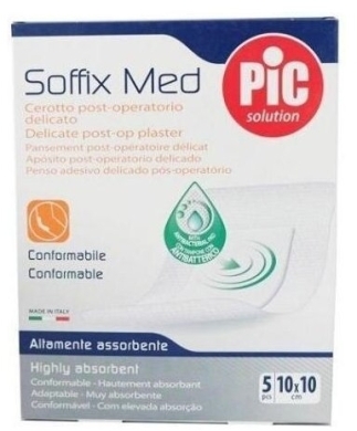 PIC SoffixMed pooperacyjny plaster antybakteryjny 10x10cm 5 sztuk