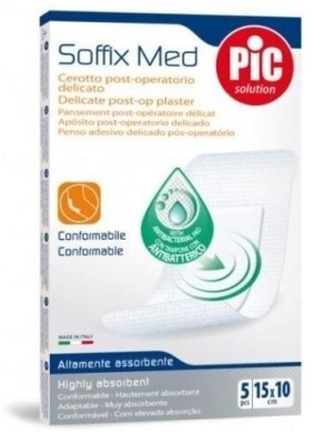 PIC SoffixMed pooperacyjny plaster antybakteryjny 15x10cm 5 sztuk