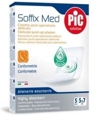 PIC SoffixMed pooperacyjny plaster antybakteryjny 5x7cm 5 sztuk