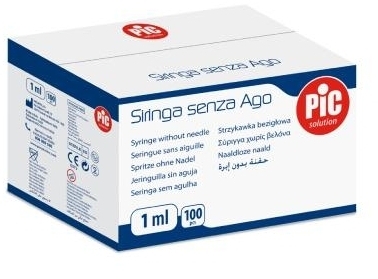 PIC strzykawka tuberkulinowa 1ml 0,4x12,7mm G27 100 sztuk