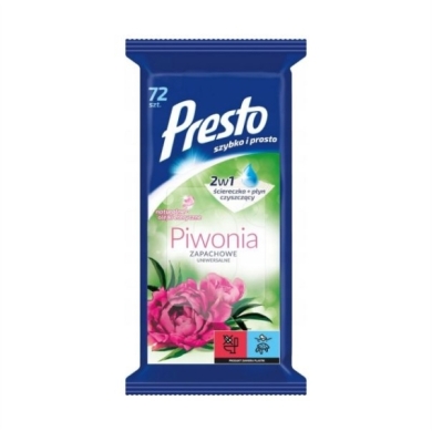 PRESTO chusteczki uniwersalne piwonia 72 sztuki