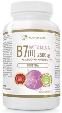 PROGRESS LABS Biotyna Witamina B7 2500 uq + Prebiotyk 60 kapsułek
