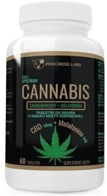 PROGRESS LABS CBD 10 mg+ Melatonina 1 mg 60 tabletek
