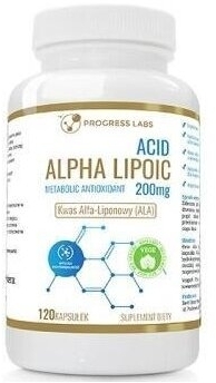 PROGRESS LABS Kwas Alfa Liponowy 200 mg 120 kapsułek