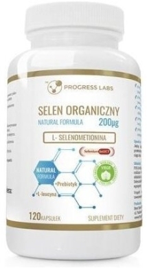 PROGRESS LABS Selen Organiczny 200 uq + Prebiotyk 120 kapsułek