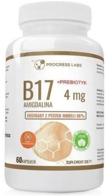 PROGRESS LABS Witamina B17 4 mg + Prebiotyk Amigdalina 60 kapsułek
