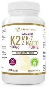 PROGRESS LABS Witamina K2 MK-7 z Natto 100 uq 120 tabletek
