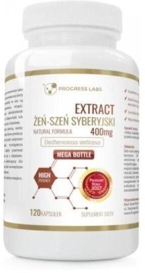 PROGRESS LABS Żeń-Szeń Syberyjski 400 mg 120 kapsułek (Data ważności 29.02.2024)