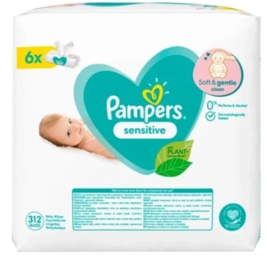Pampers Chusteczki Sensitive 6 x 52 sztuki