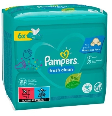 Pampers Fresh Clean Chusteczki nawilżane 6 x 52 sztuki