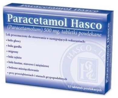 Paracetamol Hasco tabl.powl. 0,5g 30tabl.