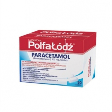 Paracetamol Polfa-Łódź 500mg 50 tabletek