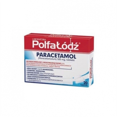 Paracetamol Polfa-Łódź tabl. 0,5g 20tabl.
