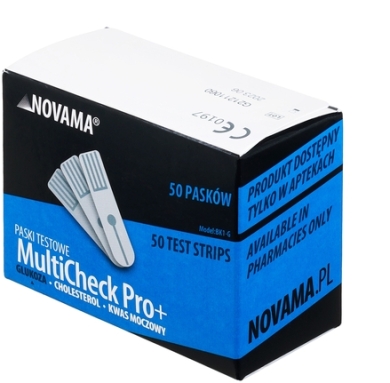 Paski testowe NOVAMA MultiCheck Pro+ glukoza 50 sztuk