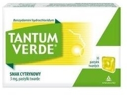 Pastylki Tantum Verde smak cytrynowy 30 pastylek