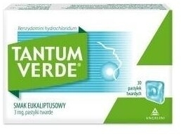 Pastylki Tantum Verde smak eukaliptusowy 30 pastylek
