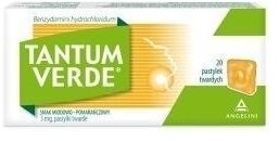Pastylki Tantum Verde smak miodowo-pomarańczowy 20 pastylek
