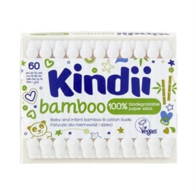 Patyczki KINDII Bamboo dla niemowląt i dzieci 60 sztuk
