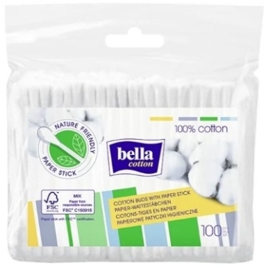 Patyczki higieniczne BELLA w woreczku foliowym 100 sztuk