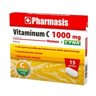 Pharmasis Vitaminum C 1000 mg + Cynk 15 kapsułek