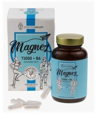 Pharmaverum Magnez T1000+B6 60 kapsułek