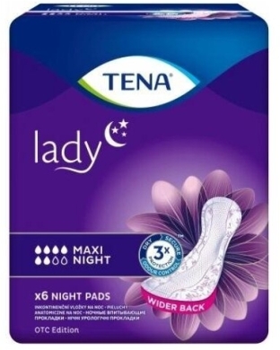 Pieluchy anatomiczne TENA Lady Maxi Night OTC Edition 6 sztuk