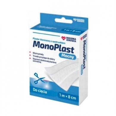 Plaster MonoPlast Mocny 1 m x 8 cm tkaninowy 1 sztuka