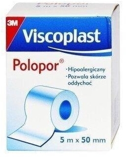 Plaster POLOPOR biały przylepiec włókninowy 5 m x 50 mm 1 sztuka