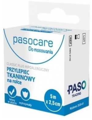 Plaster (przylepiec) PASOCARE Classic Roll tkaninowy na rolce 5 m x 2,5 cm 