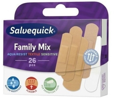 Plastry SALVEQUICK Family Mix 26 sztuk