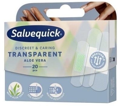 Plastry SALVEQUICK Transparent Aloe Vera 20 sztuk