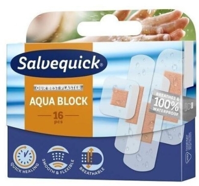 Plastry Salvequick Aqua Block 16 sztuk