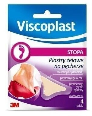 Plastry VISCOPLAST żelowe na pęcherze 70 x 45 mm 4 sztuki