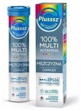 Plusssz 100% Multiwitamina Mężczyzna Complex 20 tabletek musujących