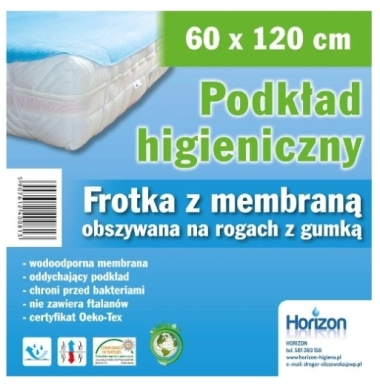 Podkłady higieniczne z membraną  60 x 120 cm szary 1 sztuka