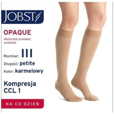 Podkolanówki JOBST Opaque CCL1 karmelowy rozmiar III