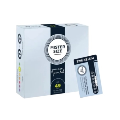 Prezerwatywy MISTER SIZE prezerwatywy 49mm 36 sztuk +  Mister Size Condom sizer