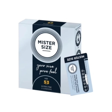 Prezerwatywy MISTER SIZE prezerwatywy 53mm 3 sztuki + Mister Size Condom sizer