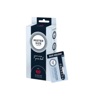 Prezerwatywy MISTER SIZE prezerwatywy 60mm 10 sztuk + Mister Size Condom sizer