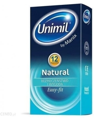 Prezerwatywy UNIMIL NATURAL klasyczne  nawilżające 12 sztuk