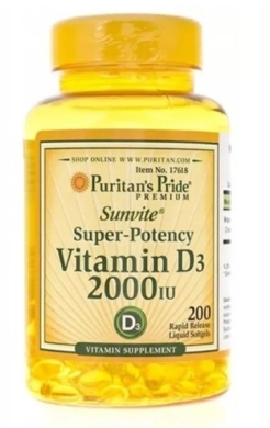 Puritans Pride Vitamin D3 2000 IU 200 kapsułek