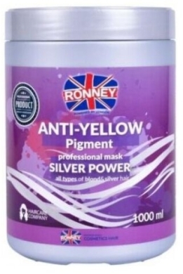 RONNEY SILVER POWER Maska do włosów blond, rozjaśnianych, siwych 1000 ml