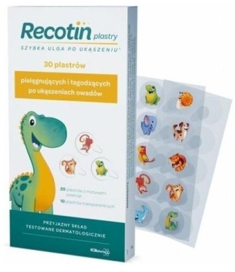 Recotin Plastry łagodzące po ukąszeniach owadów 30 sztuk