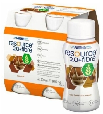 Resource 2.0 FIBRE o smaku kawowym płyn 4 x 200 ml