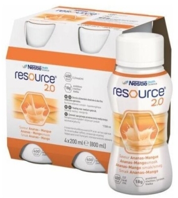 Resource 2.0 o smaku ananas-mango płyn 4 x 200 ml