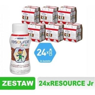Resource Junior Płyn o smaku czekoladowym Zestaw: 24 x 200 ml
