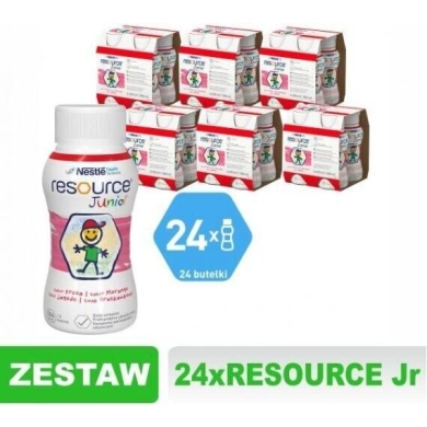 Resource Junior smak truskawkowy Zestaw: 24 x 200 ml